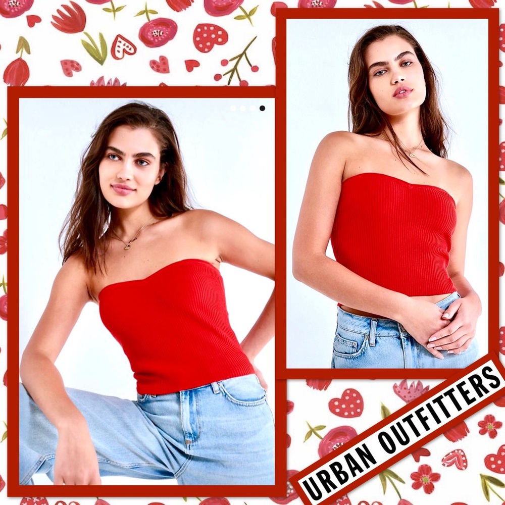 Urban Outfitters Toni Sweater Tube Top in Red